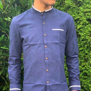 Brand Navy Button Down Shirt